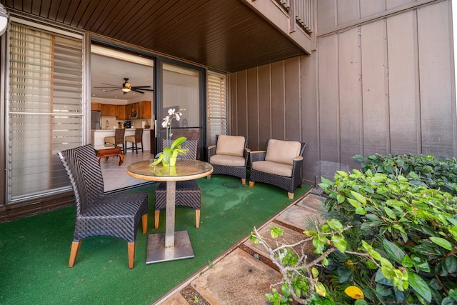 view of patio / terrace with ceiling fan