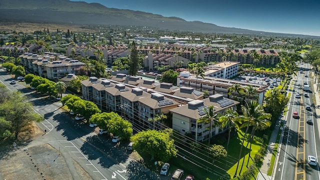 bird's eye view with a mountain view