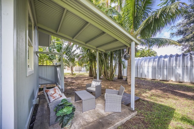 view of patio with fence