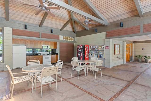 view of patio / terrace featuring ceiling fan and sink