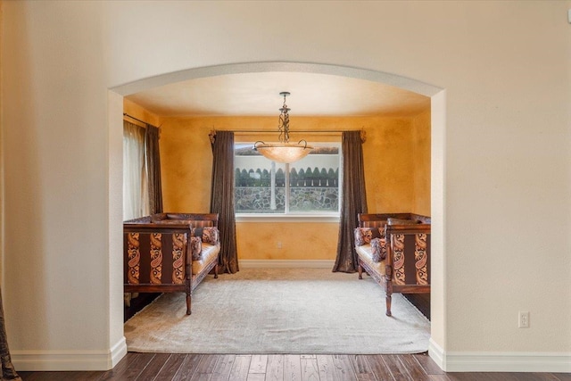 sitting room featuring wood-type flooring