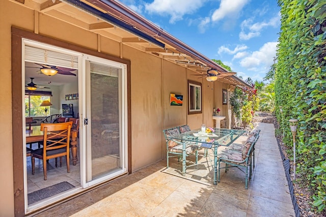 view of patio with outdoor dining area