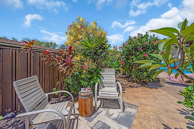 view of patio / terrace with fence