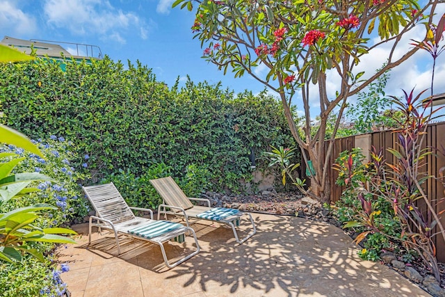 view of patio with a fenced backyard