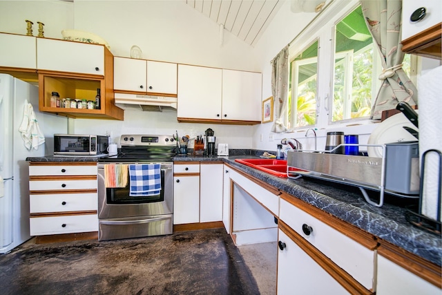 kitchen featuring white cabinetry, stainless steel appliances, and sink