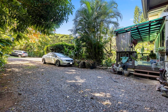 view of yard with a deck