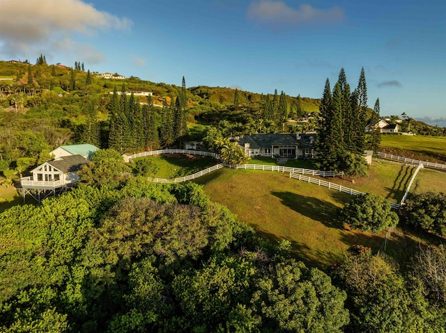 bird's eye view with a rural view