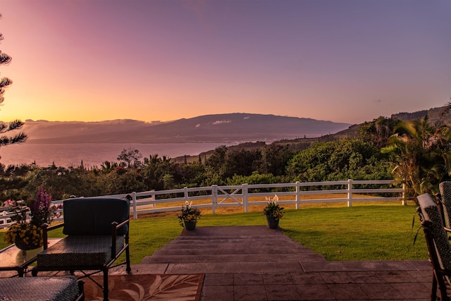 property view of mountains featuring a water view