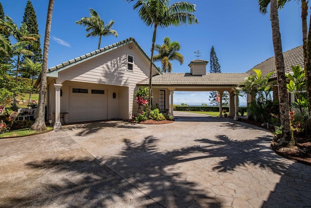 view of front facade with a garage