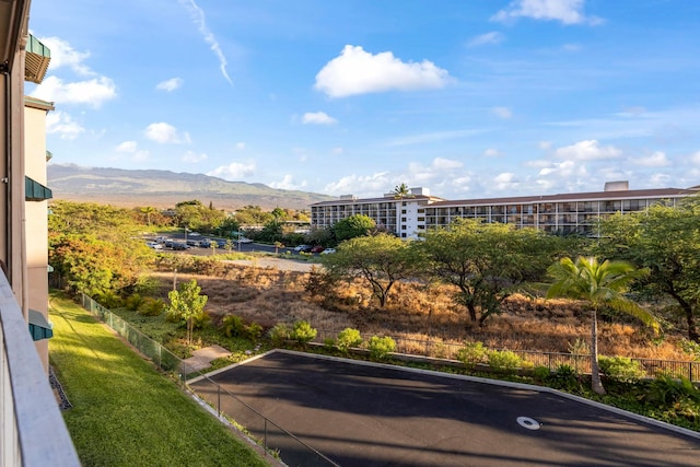 exterior space with a mountain view