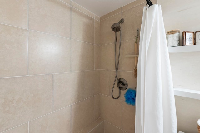 interior details with walk in shower