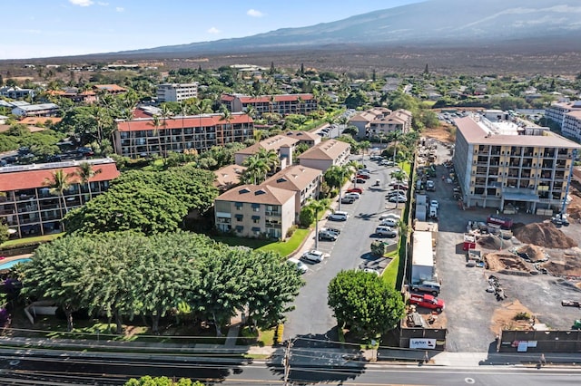 drone / aerial view with a mountain view