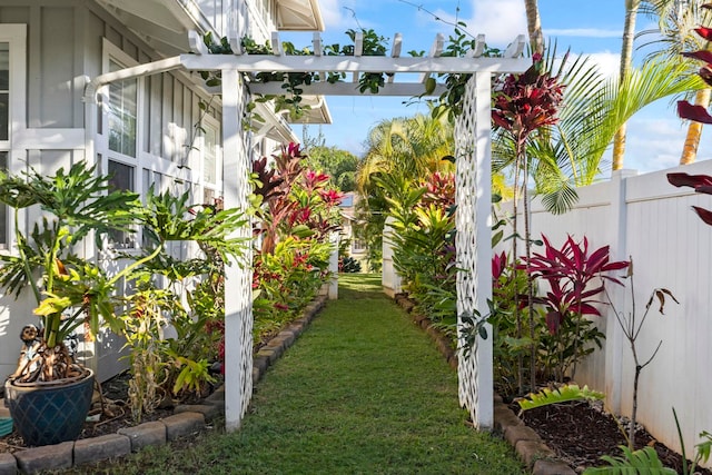 view of yard with fence