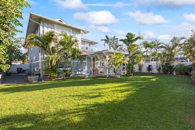 exterior space with a fenced backyard