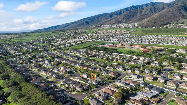 bird's eye view with a residential view and a mountain view