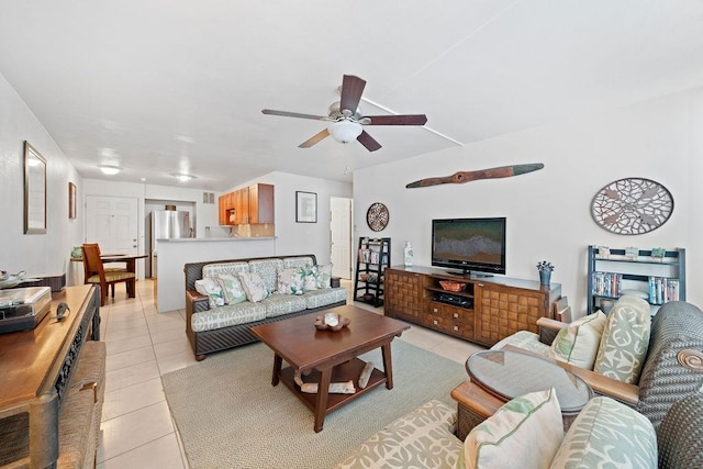 111 Kahului Beach Rd Unit D306, Kahului, HI 96732 - living area with light tile patterned flooring and a ceiling fan