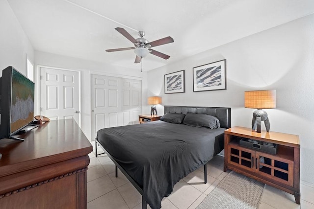 111 Kahului Beach Rd Unit D306, Kahului, HI 96732 - bedroom featuring a closet, a ceiling fan, and light tile patterned floors