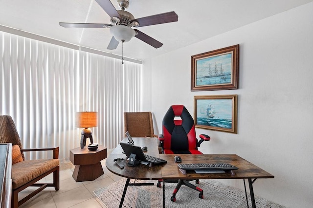111 Kahului Beach Rd Unit D306, Kahului, HI 96732 - office with light tile patterned flooring and a ceiling fan