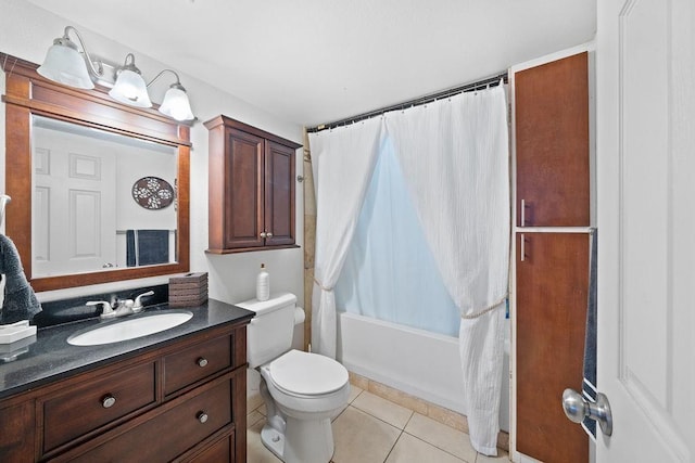 111 Kahului Beach Rd Unit D306, Kahului, HI 96732 - full bath with vanity, tile patterned floors, shower / tub combo with curtain, and toilet
