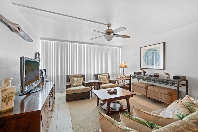 111 Kahului Beach Rd Unit D306, Kahului, HI 96732 - living room featuring ceiling fan and light tile patterned flooring