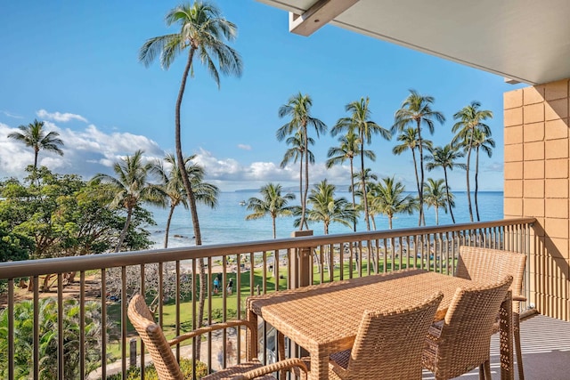 balcony with a water view