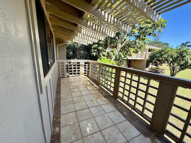 balcony with a pergola