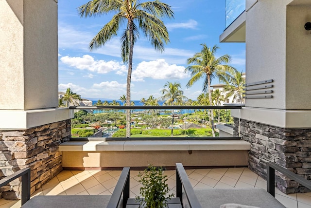 balcony with a water view