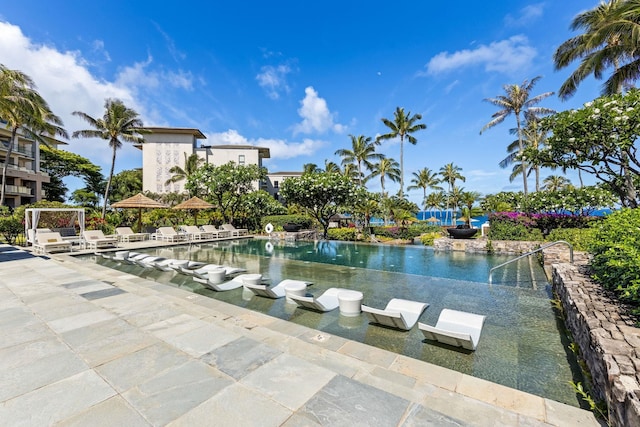 pool featuring a patio