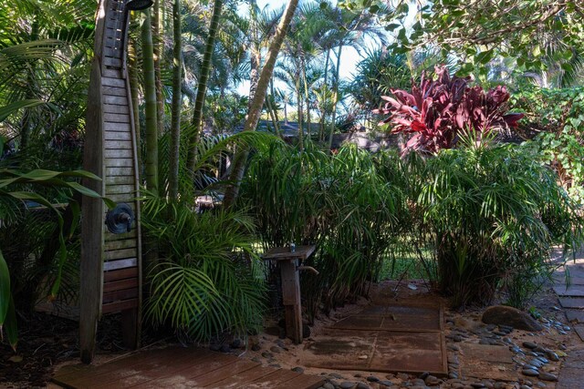 view of water feature featuring a beach view