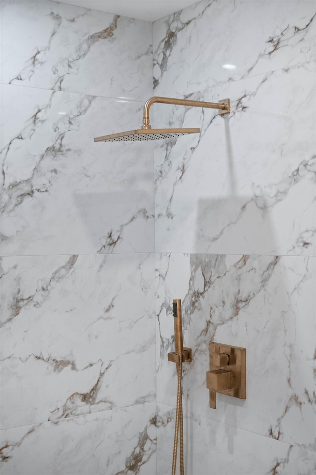 details with a marble finish shower