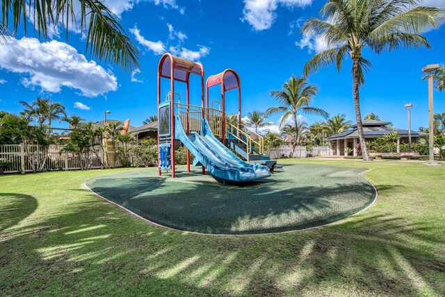 view of play area with a lawn