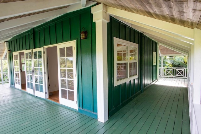 deck featuring french doors