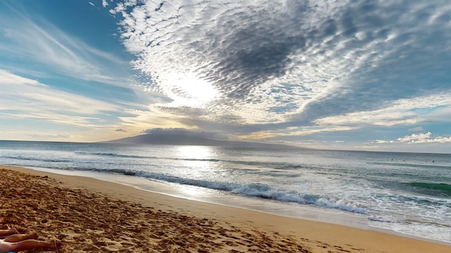 water view featuring a beach view