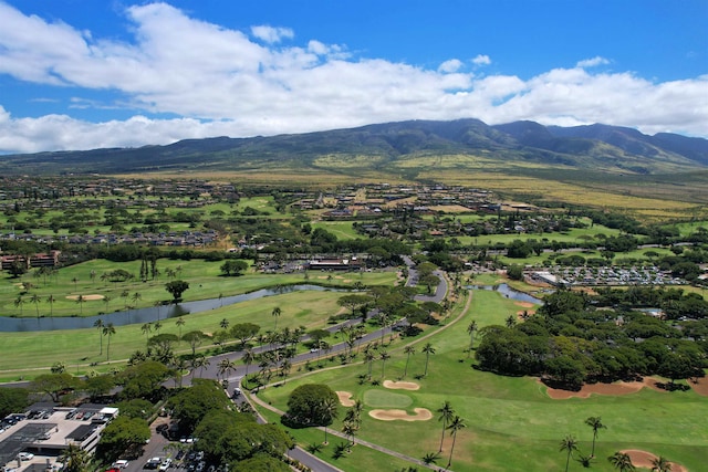 aerial view with a mountain view