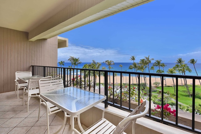 balcony with a water view