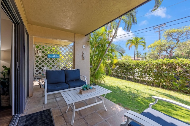 view of patio with an outdoor hangout area