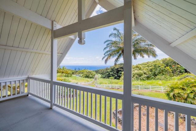 balcony with a water view
