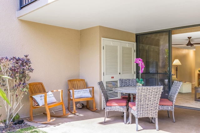 view of patio featuring outdoor dining space