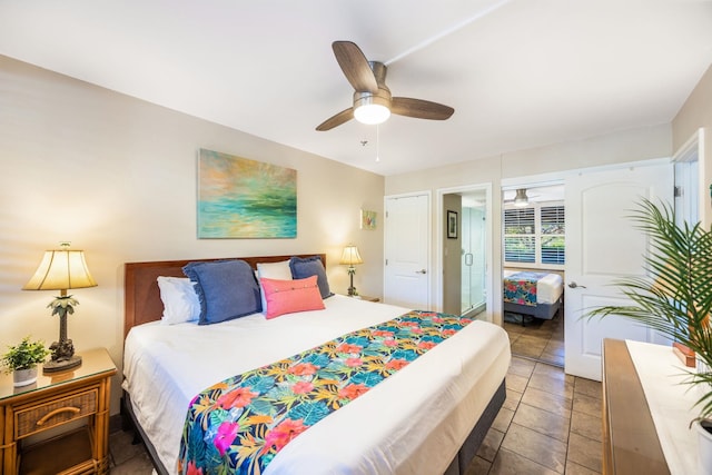 bedroom with a ceiling fan