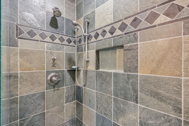 interior details featuring tiled shower
