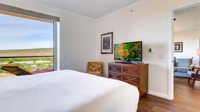 130 Kai Malina Pkwy Unit Nr1026, Lahaina, HI 96761 - bedroom featuring crown molding, wood finished floors, and baseboards