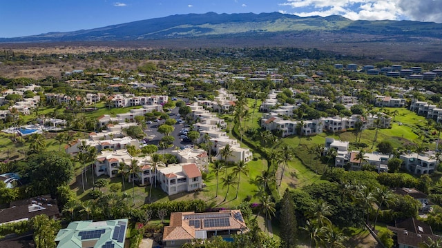 drone / aerial view with a mountain view