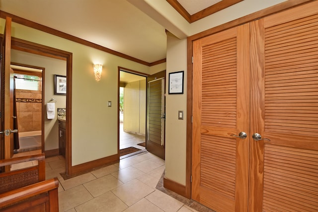 interior space with crown molding and plenty of natural light