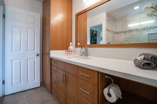 bathroom featuring vanity and tile patterned floors