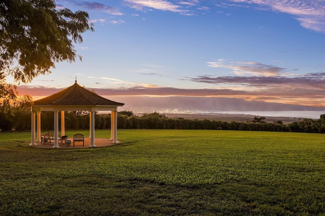 view of home's community featuring a gazebo and a lawn