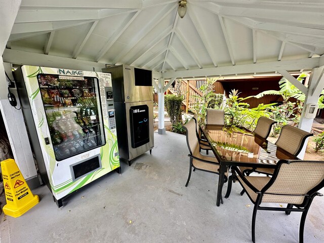 view of patio featuring a gazebo