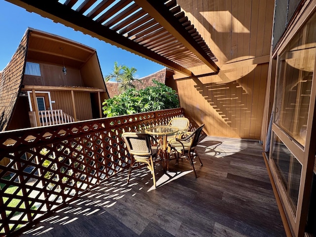 balcony with a pergola