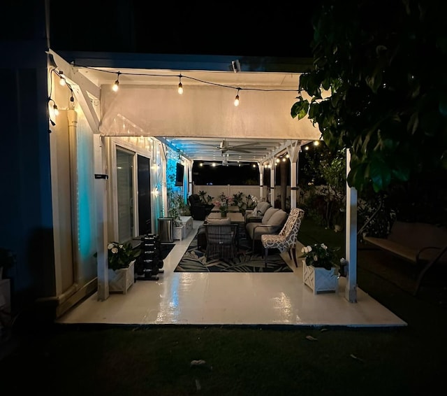 view of patio / terrace featuring an outdoor living space