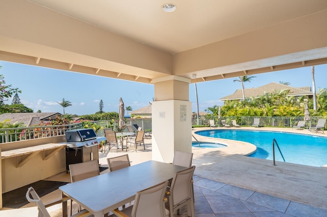 view of pool with a patio