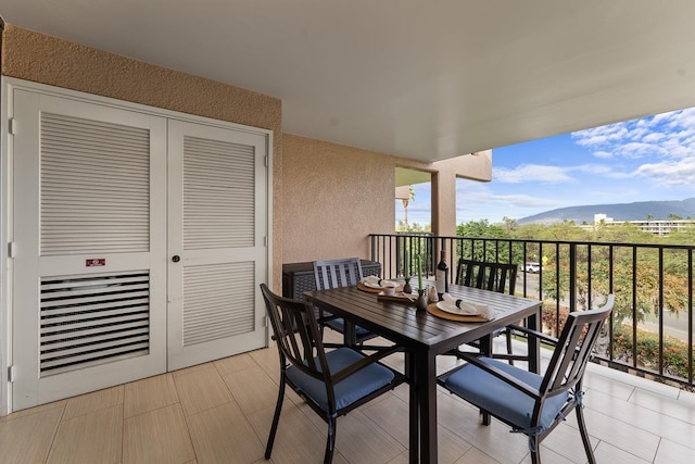 balcony with a mountain view